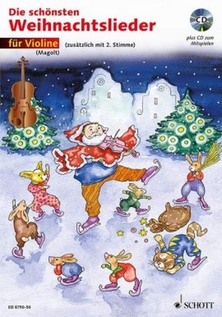 Die schönsten Weihnachtslieder, sehr leicht bearbeitet für 1-2 Violinen - Buch mit CD