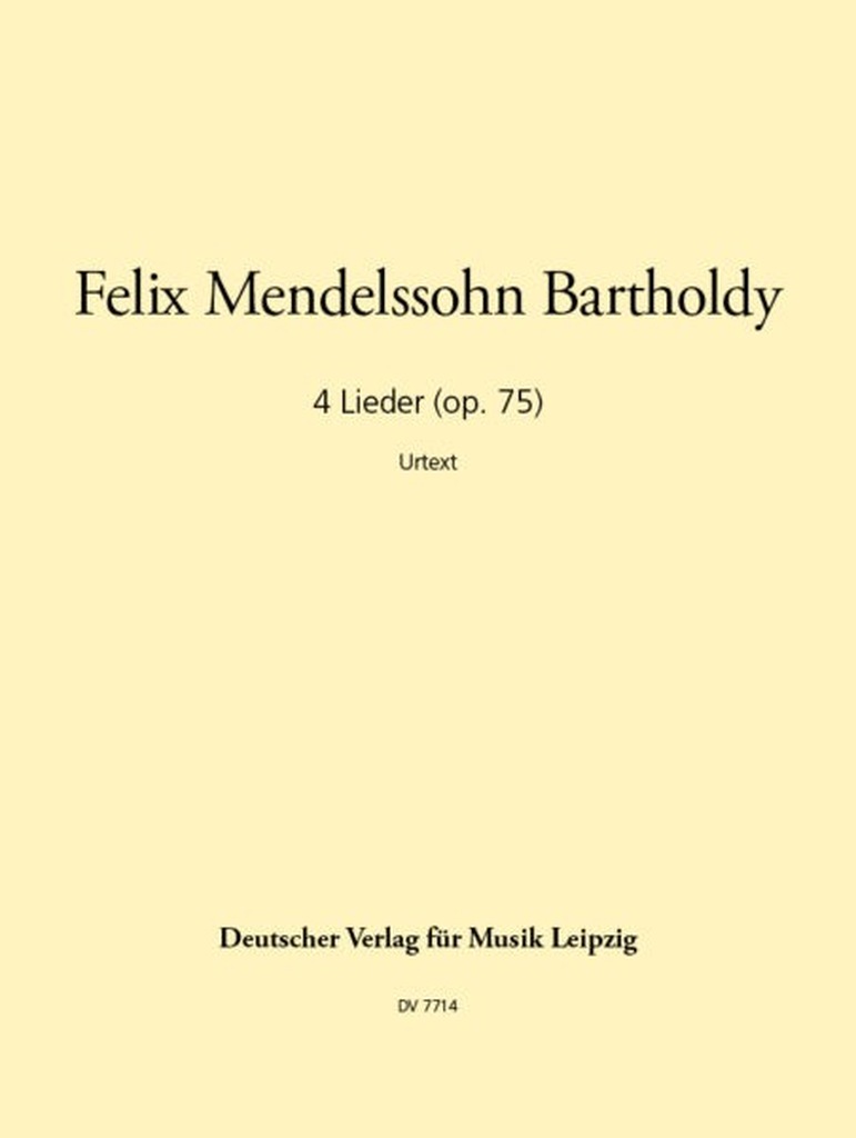 Mendelssohn: 4 Lieder, op 75 - Der frohe Wandersmann / Abendständchen / Trinklied / Abschiedstafel
