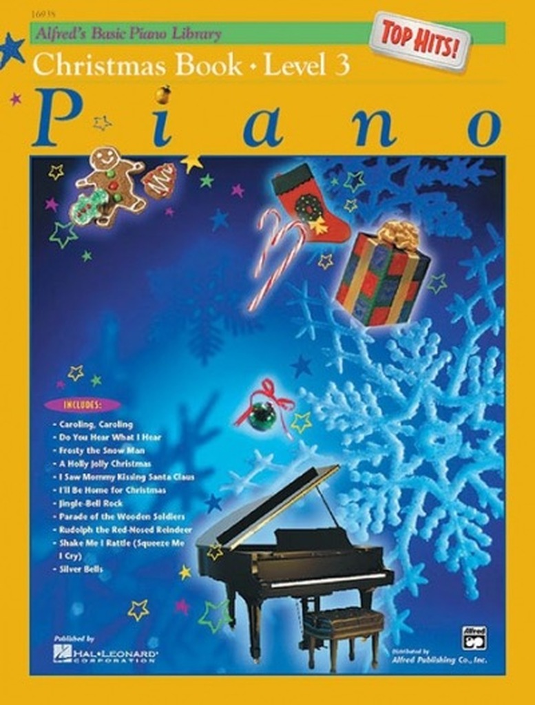 Alfred\'s Basic Piano Library: Top Hits Christmas Book 3. Piano arrangements may be used by students in Level 3 of Alfred\'s Basic Piano Library or in the early intermediate level of any method