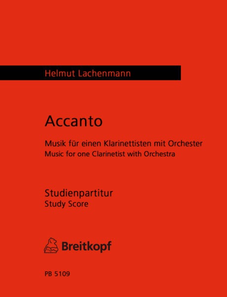 Accanto - Studienpartitur, Musik für einen Klarinettisten mit Orchester