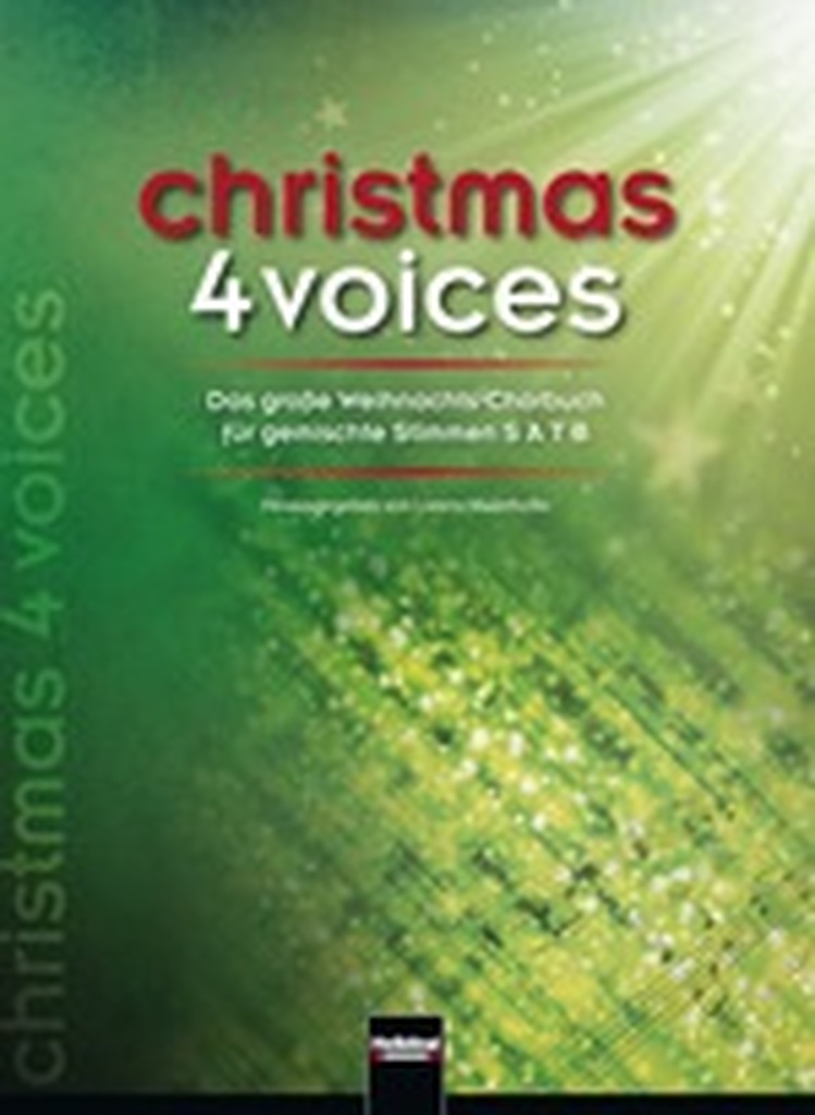 Christmas 4 voices, 218 Chorstücke von mehr als 100 Komponisten und Arrangeuren Das neue Chorbuch überzeugt mit einem zeitgemäßen Repertoire in breiter Vielfalt: historische Highlights, zeitgenössische Kompositionen, weihnachtliche Pop-Songs, volksliedhaf