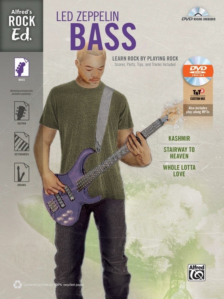 Alfred's Rock Ed.: Led Zeppelin Bass, Learn Rock by Playing Rock: Scores, Parts, Tips, and Tracks Included - Bass TAB Book & DVD-ROM