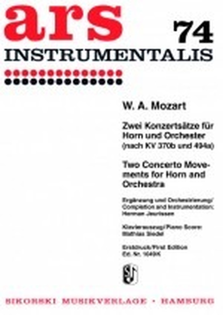 2 Konzertsätze für Horn, Orchester - Klavierauszug