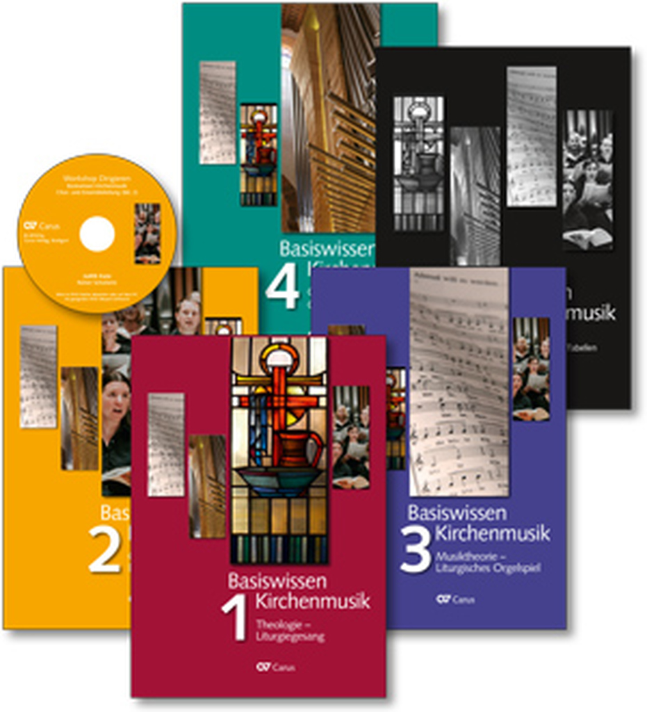 Basiswissen Kirchenmusik Gesamtset - Ein ökumenisches Lehr- und Lernbuch in vier Bänden + Registerband & Workshop-DVD