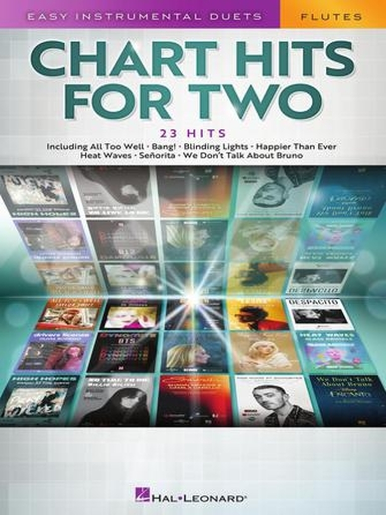 Chart Hits for Two - 23 pop hits arranged for instrumental duet: All Too Well; Bad Habits; Bang!; Blinding Lights; Happier Than Ever; Heat Waves; High Hopes; Se orita; We Don\'t Talk About Bruno; and more